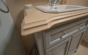 a bathroom vanity with a sink and a white sink at Hood Lane Farm - The Parlour - Self Catering Ground Floor Apartment in Arley +13 photos