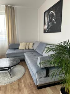 Χώρος καθιστικού στο VApartment Poprad, view of the Tatras, private parking