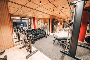 Fitness centrum a/nebo fitness zařízení v ubytování Swiss Alpine Hotel Allalin