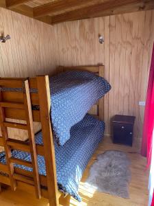 a bedroom with a bunk bed in a room at Cabaña M&R 2 in Lago Ranco