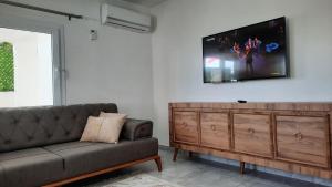 Μια τηλεόραση ή/και κέντρο ψυχαγωγίας στο Bodrum Family Apartments