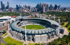 Nespecifikovaný výhled na destinaci Melbourne nebo výhled na město při pohledu z prázdninového domu