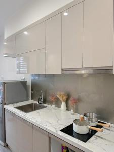 Η κουζίνα ή μικρή κουζίνα στο Lovely studio with balcony,5 mins to beach, Hanoi