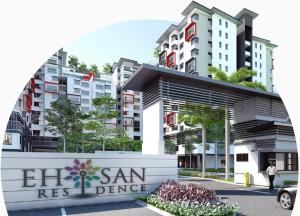 un rendering dell'edificio residenziale el san di Ehsan Residence Condominium Cozy Air-Con Suite KLIA a Sepang