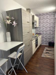Kuchyň nebo kuchyňský kout v ubytování Apartment Leitn