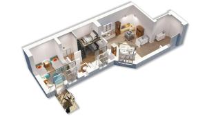 Půdorys ubytování Kurkowa GamaHome Cozy Apartments