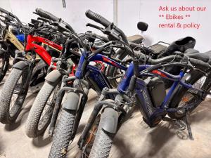 a bunch of bikes parked next to each other at Runaway Express Coach in Oliver
