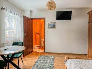 Televízia a/alebo spoločenská miestnosť v ubytovaní Willa Konda - bania , sauna