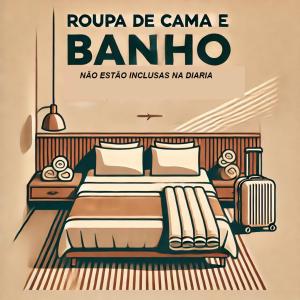 Giường trong phòng chung tại Refúgio Flat Hotel Veredas Rio Quente - HotPark Caldas