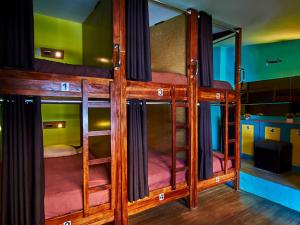 a room with two bunk beds in a room at Wild Rover La Paz in La Paz +65 photos