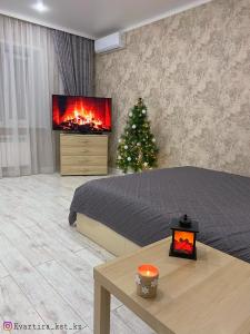 Χώρος καθιστικού στο Однокомнатная студия, центр города