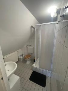 Koupelna v ubytování Átrium Dunaujváros + 9 fotografií