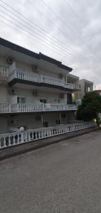 a building with balconies on the side of it at Chris -Nikol STUDIO in Kallithea Halkidikis