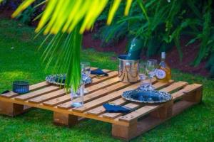 En have udenfor Manshu Guesthouse