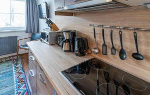Kuchyň nebo kuchyňský kout v ubytování Attraktive Ferienwohnung Wagr,