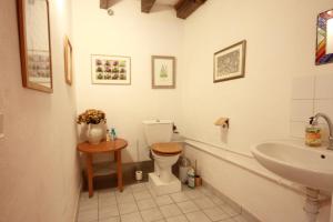 a bathroom with a toilet and a sink at Le Moulin de Pensol - Bed and Breakfast in Pensol +22 photos