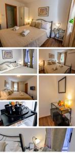 Un collage de cuatro fotografías de una habitación de hotel. en Katarina Old town, en Dubrovnik