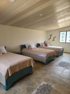 En eller flere senge i et værelse på Bmehrine Village Resort