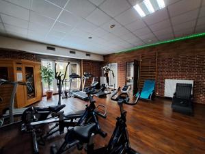 siłownia z 2 rowerami treningowymi w pokoju w obiekcie Hotel Agat & SPA w Bydgoszczy