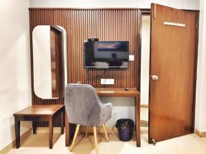TV a/nebo společenská místnost v ubytování Hotel the terminal