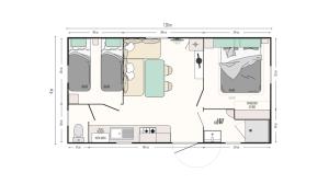 Majutuskoha Mobile Home Plus 4p - Camp Diekirch korruse plaan