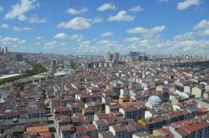 Nespecifikovaný výhled na destinaci Istanbul nebo výhled na město při pohledu z apartmánu