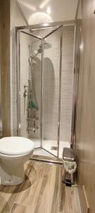 une salle de bain avec douche et toilettes dans l'établissement House La Motta, à Borgata Sestriere