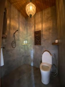 a bathroom with a toilet and a light on the wall at Mintys Folly 2 in Ban Man +63 photos