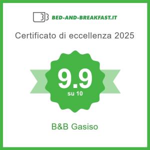 Certifikát, hodnocení, plakát nebo jiný dokument vystavený v ubytování B&B Gasiso
