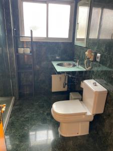 マドリードにあるChamartin St calle Mauricio Legendreのトイレと洗面台のあるバスルーム