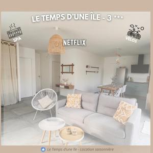 Posezení v ubytování Jolie maison neuve avec SPA et vélos inclus, proche la Cotinière et 5 min des plages