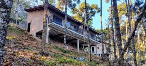 蒙特韦尔迪Espaço RAVI 1的山边树木的房子