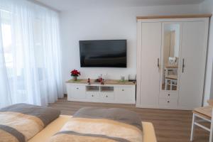 TV a/nebo společenská místnost v ubytování Ferienwohnung Clara