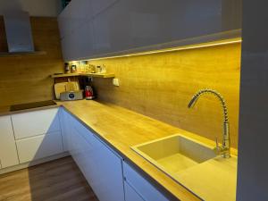 Kuchyňa alebo kuchynka v ubytovaní Apartmán Letná