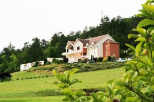 a house on top of a green field with a house at Arts et Millésimes in Essoyes