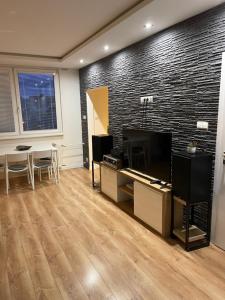 Televízia a/alebo spoločenská miestnosť v ubytovaní Apartmán Letná