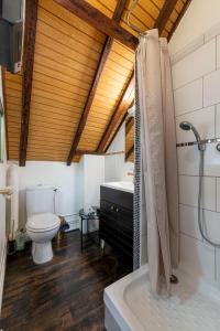 エトルタにあるCocon Normand - 100m de la plageのトイレと洗面台付きのバスルーム +6枚の写真