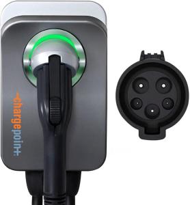 a car charger with a green light on it at EV Serene Modern Cozy Waterfront Fireplace Cottage in Livingston Manor