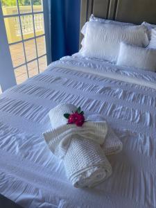 A bed or beds in a room at Seabliss Villa