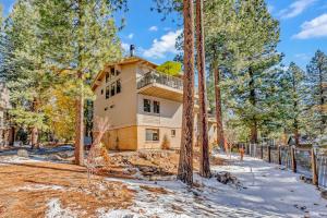 una casa en el bosque con árboles en 3-Level Incline Village Retreat with Fireplace, en Incline Village