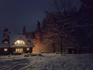 Ranč pod Sninským kameňom during the winter