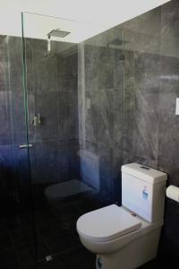 North AdelaideにあるMedindie Home - Close to Adelaide Cityのトイレとガラスのシャワー付きのバスルーム +9枚の写真