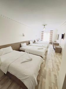 ヴァンにあるToprak Hotelの一列のベッド