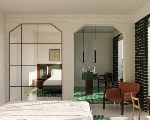 Кровать или кровати в номере Grand Hotel Flora