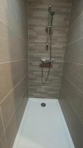 a bathroom with a shower with a toilet at Magnifique 2p cœur historique in Auray