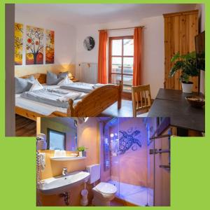 Postel nebo postele na pokoji v ubytování Apparthotel - Pension Ammertaler Hof