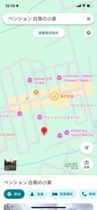 una captura de pantalla de un mapa de una ciudad en 白馬の小家ー202室, en Hakuba