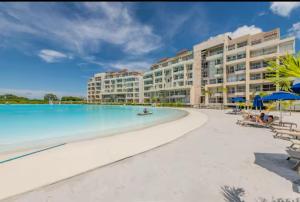 a view of the resort from the beach at BAIA Kristal Cartagena Condo in Cartagena de Indias