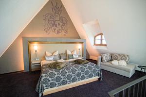 Katil atau katil-katil dalam bilik di Burg Colmberg Hotel