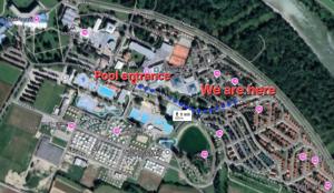 Holiday home Isabella in Terme Čatež في كاتيز أوب سافي: خريطة لتقاطع طرق مع عبارة مدخل المسبح ونحن هنا +36 صورة